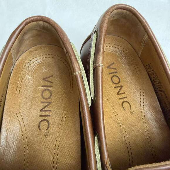 Vionic Lloyd Boat Shoes Oxfords Mens Brown Leather Casual Ortho Comfort sz 7 main image 4
